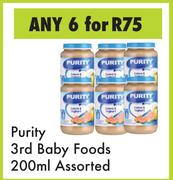 Purity 3rd Baby Foods Assorted-For Any 6 x 200ml