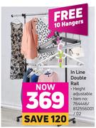 In Line Double Rail + Free 10 Hangers