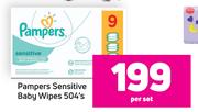 Pampers Sensitive Baby Wipes-504's Pack Per Set 
