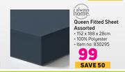 Always Home Queen Fitted Sheet Assorted-152 x 188 x 28cm