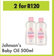 Johnson's Baby Oil-For 2 x 500ml