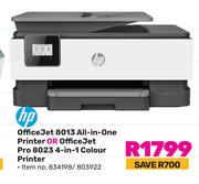 HP Office Jet 8013 All-in-one Printer Or Pffice Jet Pro 8023 4-In-1 Colour Printer-Each