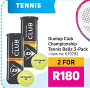 Dunlop Club Championship Tennis Balls-For 2 x 3's Per Pack