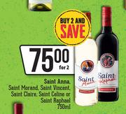 Saint Anna, Saint Morand, Saint Vincent, Saint Claire, Saint Celine Or Saint Raphael-For 2 x 750ml 