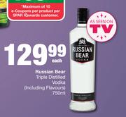 Russian Bear Triple Distilled Vodka (Including Flavours)-750ml Each