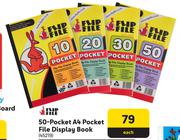 Flip File 50-Pocket A4 Pocket File Display Book 45219-Each