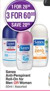 Sanex Anti-Perspirant Roll On For Men Or Women Assorted-For 3 x 50ml