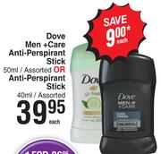 Dove Men + Care Anti-Perspirant Stick Assorted-40ml Each