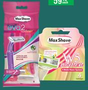 MaxShave Eva2 2-Blade Disposable Razor 5 Pack-Per Pack