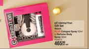 Exclamation Gift Set Watch Plus Cologne Spray 50ml & Perfume Body Spray 90ml-Per Set