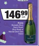 Krone Borealis Brut, Demi Rose, Brut Rose Or Nectar Demi Sec-750ml Each
