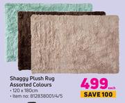 Shaggy Plush Rug Assorted Colours-120 x 180cm Each