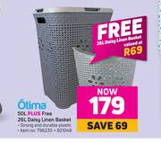 Otima 50L Plus Free 26L Daisy Linen Basket