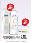 Dove Shampoo 400ml Or Conditioner 350ml Or Hair Mask 200ml-Each