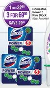 Domestos Power 5 Rim Block Assorted-For 3 x 55g