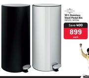 Home Living 30Ltr Stainless Steel Pedal Bin-Each
