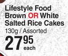 Lifestyle Food Brown Or White Salted Rice Cakes Assorted-130g Each