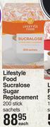 Lifestyle Food Sucralose Sugar Replacement 200 Stick-Each