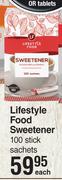 Lifestyle Food Sweetener 100 Stick Sachets-Each