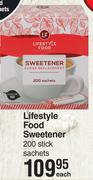 Lifestyle Food Sweetener 200 Stick Sachets-Each