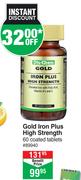 Dis-Chem Gold Iron Plus High Strength 60 Coated Tablets