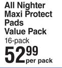 Kotex  All Nighter Maxi Protect Pads Value Pack-Per Pack