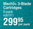 Gillette Mach3+ 3-Blade Cartridges 5 Pack-Per Pack