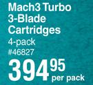 Gillette Mach3Turbo 3-Blade Cartridges 4 Pack-Per Pack