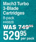 Gillette Mach3Turbo  3-Blade Cartridges 8 Pack-Per Pack