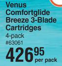 Gillette Venus Comfortglide Breeze 3-Blade Cartridges (4 Pack)-Per Pack