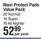Kotex Maxi Protect Pads Value Pack-Per Pack