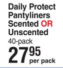 Kotex  Daily Protect Pantyliners (Scented Or Unscented)-Per Pack