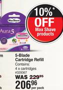 Max Shave Aura 5-Blade Cartridge Refill-Per Pack