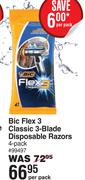 BIC Flex 3 Classic 3-Blade Disposable Razors (4 Pack)-Per Pack