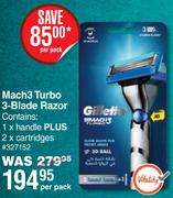 Gillette Mach3 Turbo 3-Blade Razor-Per Pack