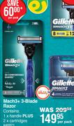 Gillette Mach3+ 3-Blade Razor-Per Pack
