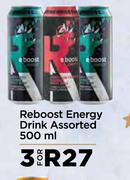 Reboost Energy Drink Assorted-For 3 x 500ml