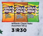 Willards Cheas Naks Assorted-For 3 x 135g