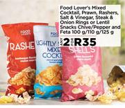 Food Lover's Mixed Cocktail, Prawn, Rashers, Salt & Vinegar & Others-For 2 x 100g/110g/125g
