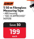 Grip 50m Fibreglass Measuring Tape-Each
