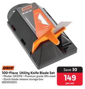 Grip 100 Piece Utility Knife Blade Set GK3316-Per Set