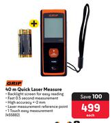 Grip 40m Quick Laser Measure-Each