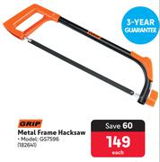 Grip Metal Frame Hacksaw GS7596-Each
