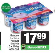 Danone Nutriday Yoghurt Smooth Assorted-6 x 100g