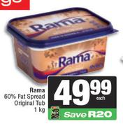 Rama 60% Fat Spread Original Tub-1Kg