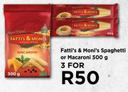Fatti's & Moni's Spaghetti Or Macaroni-For 3 x 500g