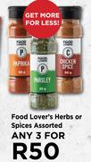 Food Lover's Herbs Or Spices Assorted-For 3