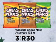 Willards Cheas Naks Assorted-For 3 x 135g