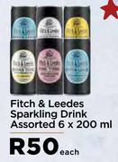 Fitch & Leedes Sparkling Drink Assorted-6 x 200ml 