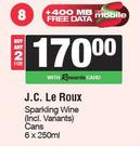 J.C.Le Roux Sparkling Wine Cans-For 2 x 6 x 250ml